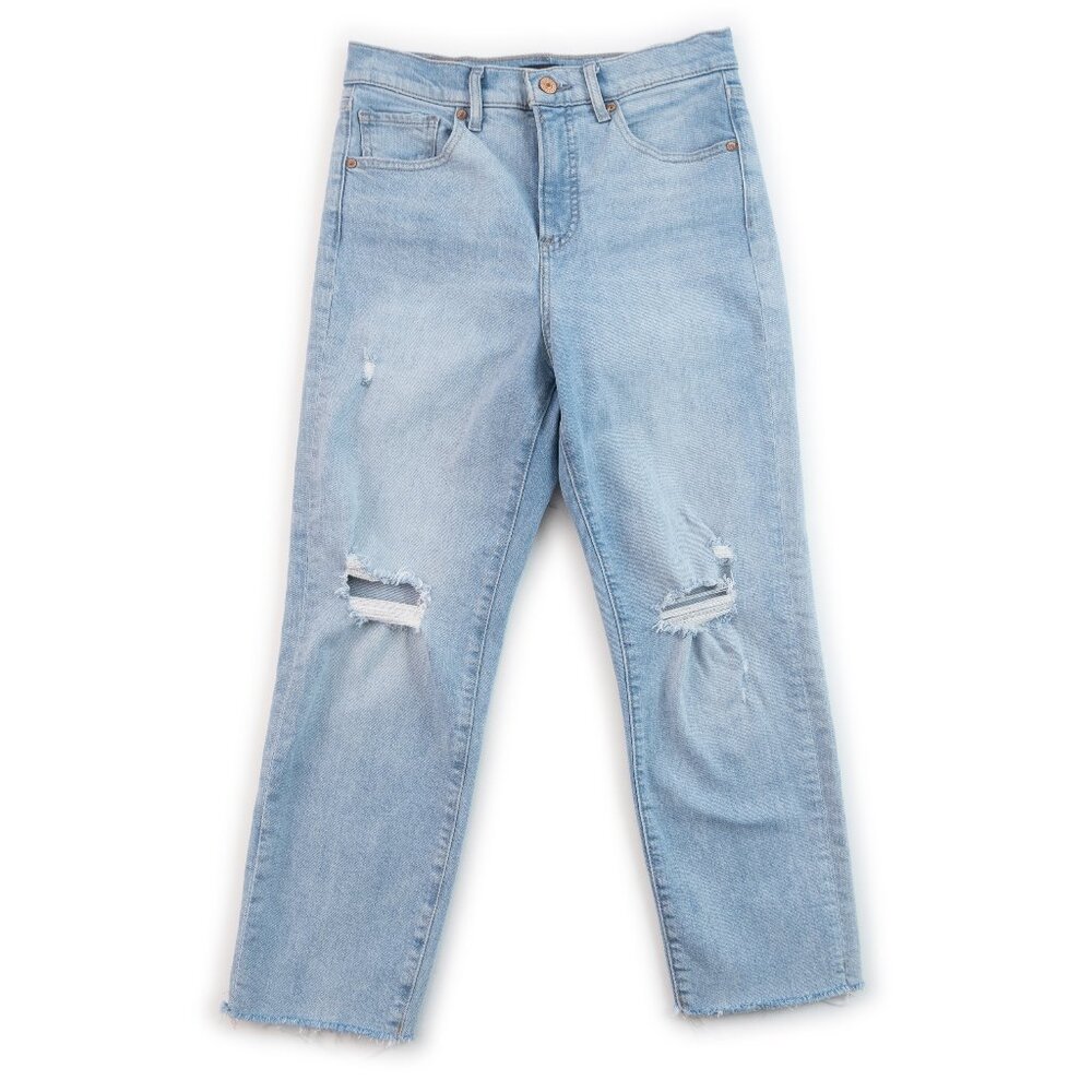 EXPRESS Mom Jean Super High Rise distressed jeans size 2P